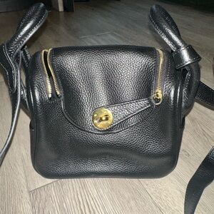 Lindy Hermes Black Small Shoulder Bag Purse